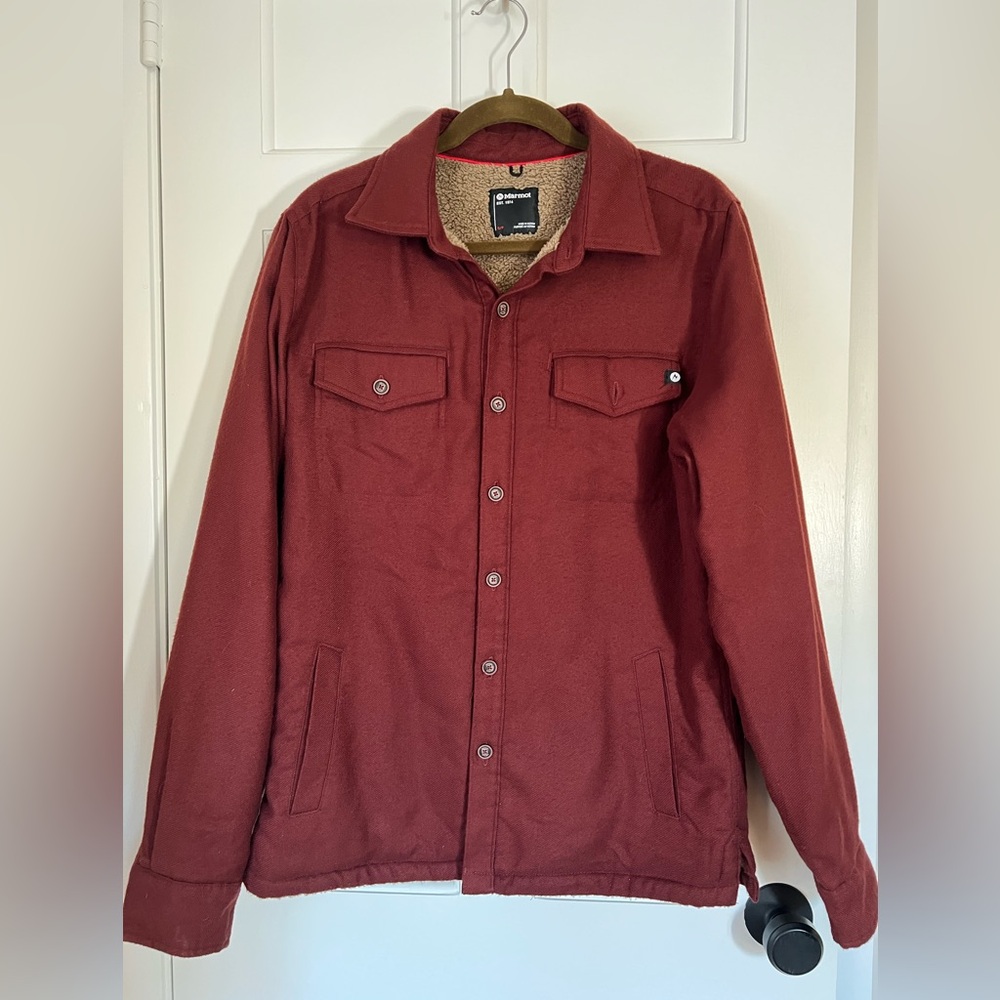 Men’s Ridgefield Heavyweight Sherpa-Lined Flannel Shirt Jacket Marmot small